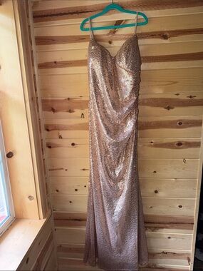 Ever Pretty Rose Gold Sequin Maxi Dress
